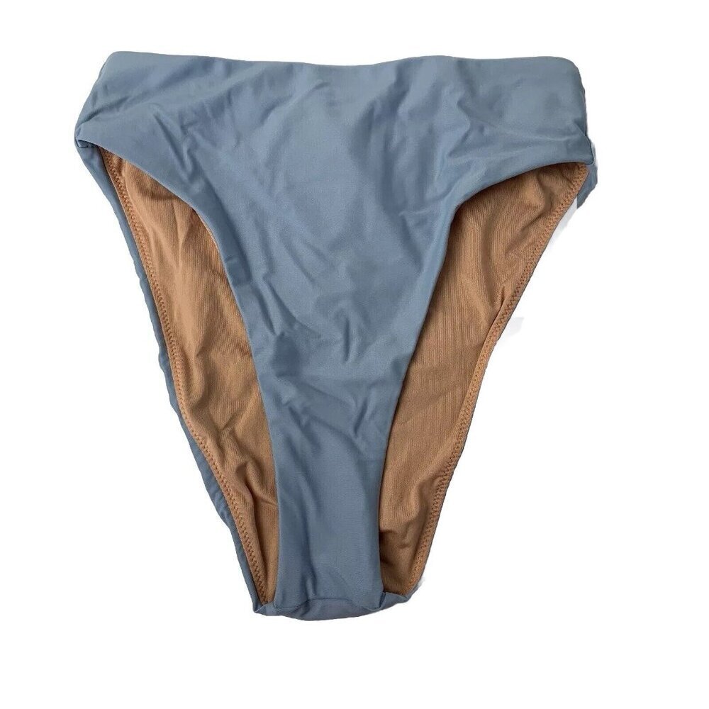 J. Crew Womens Bikini Bottom XS  Baby Blue Curved High Waist Swim NWT
